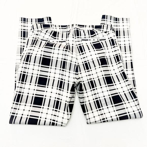Michael Kors Plaid Striped Patterned Dress Pant Black White Jeans Size 6 - Picture 6 of 8